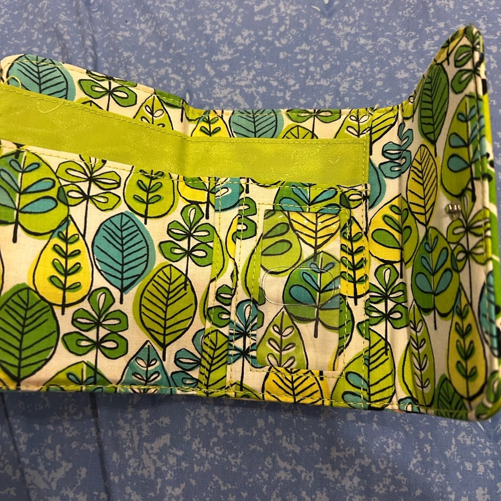 Vera Bradley Green, Yellow, and Blue Floral Wallet - Picture 6 of 8